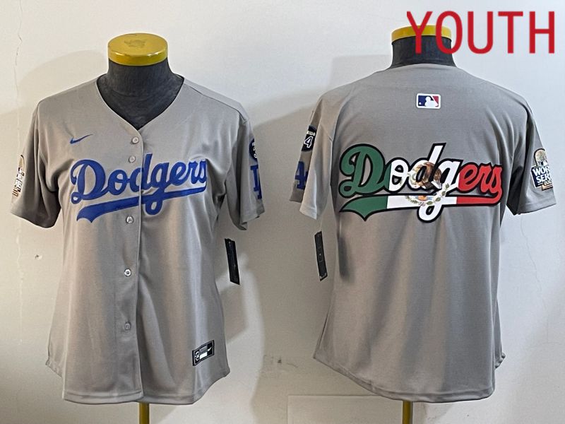 Youth Los Angeles Dodgers Blank Grey Game 2024 Nike MLB Jersey style 12057->youth mlb jersey->Youth Jersey